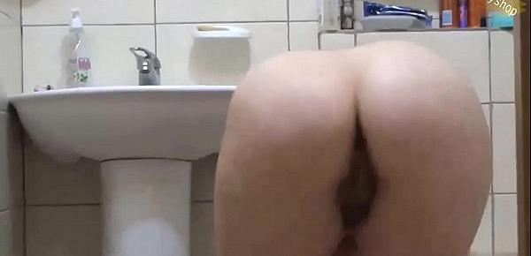  Hot Hard Anal With Bottles Young Brunette With Very Hairy Pussy